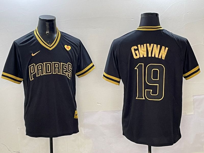 Men San Diego Padres #19 Gwynn Black Gold Game 2025 Nike MLB Jersey style 3258